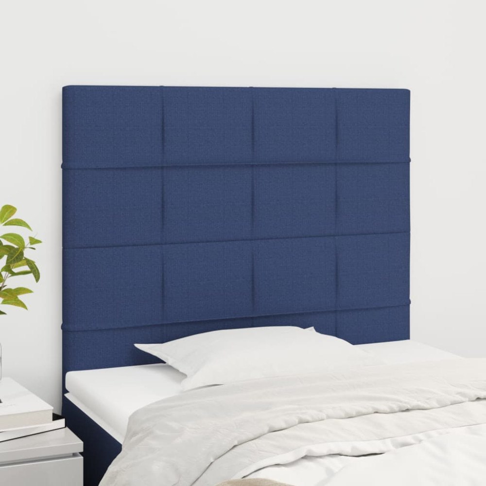 vidaXL Sänggavel blå 90x5x118/128 cm tyg