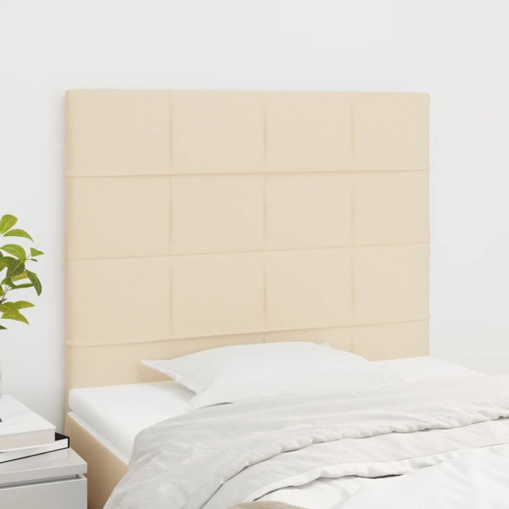vidaXL Sänggavel creme 100x5x118/128 cm tyg