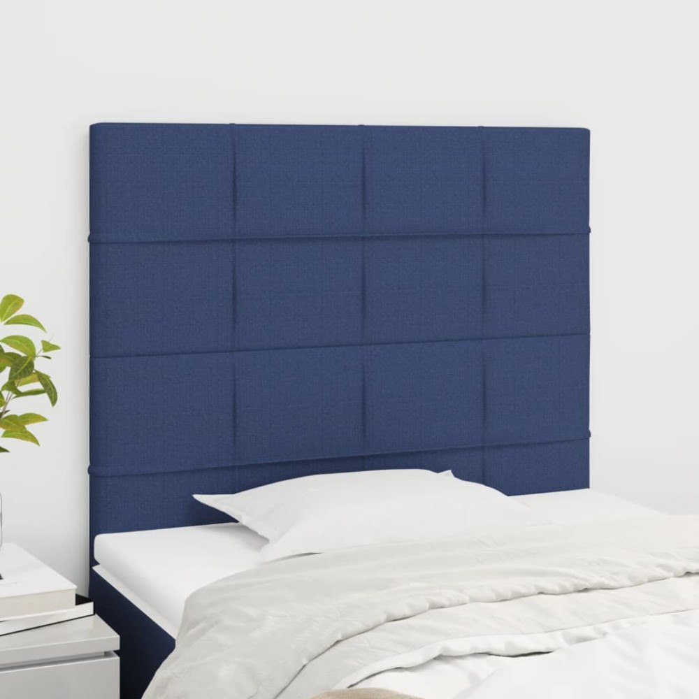 vidaXL Sänggavel blå 100x5x118/128 cm tyg