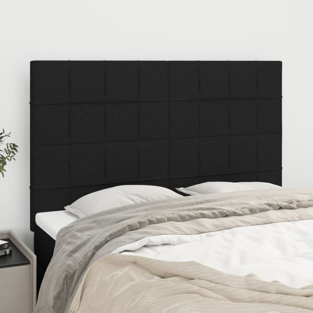 vidaXL Sänggavel svart 144x5x118/128 cm tyg