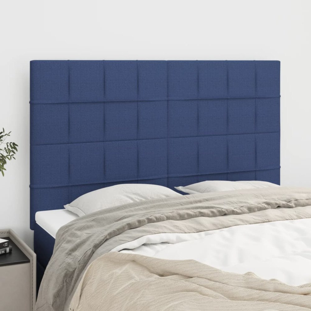 vidaXL Sänggavel blå 144x5x118/128 cm tyg