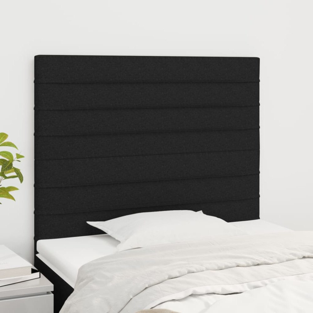vidaXL Sänggavel svart 100x5x118/128 cm tyg