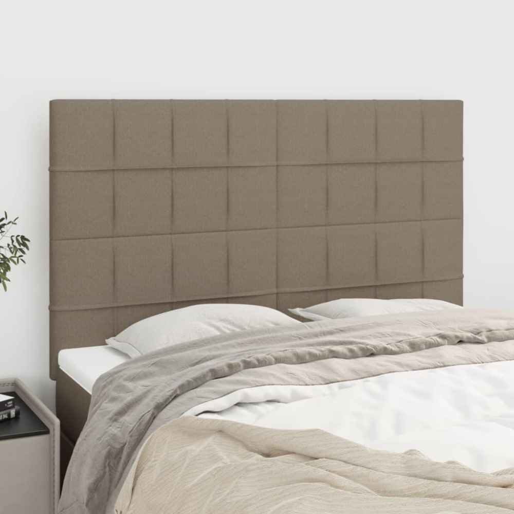 vidaXL Sänggavel taupe 144x5x118/128 cm tyg
