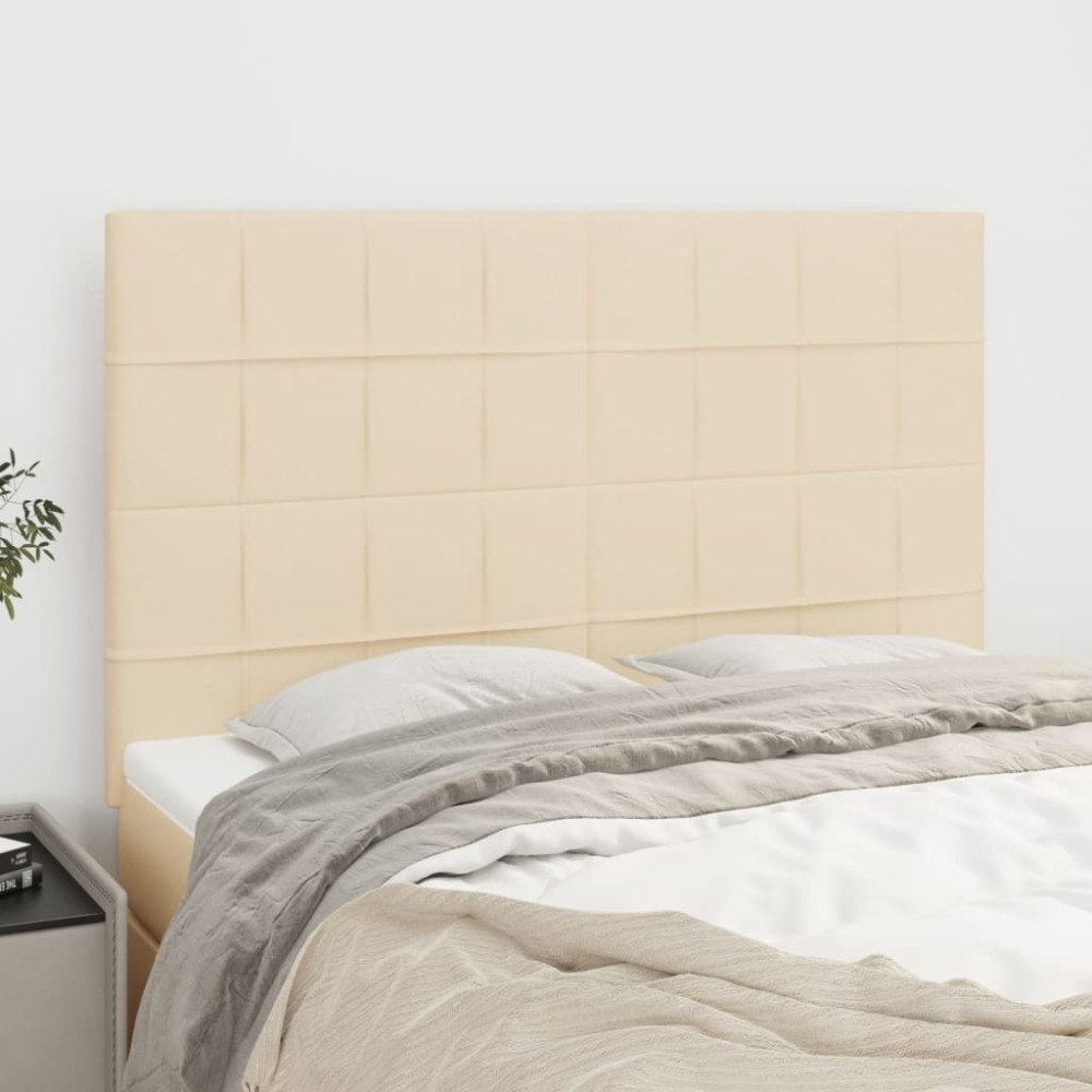 vidaXL Sänggavel creme 144x5x118/128 cm tyg