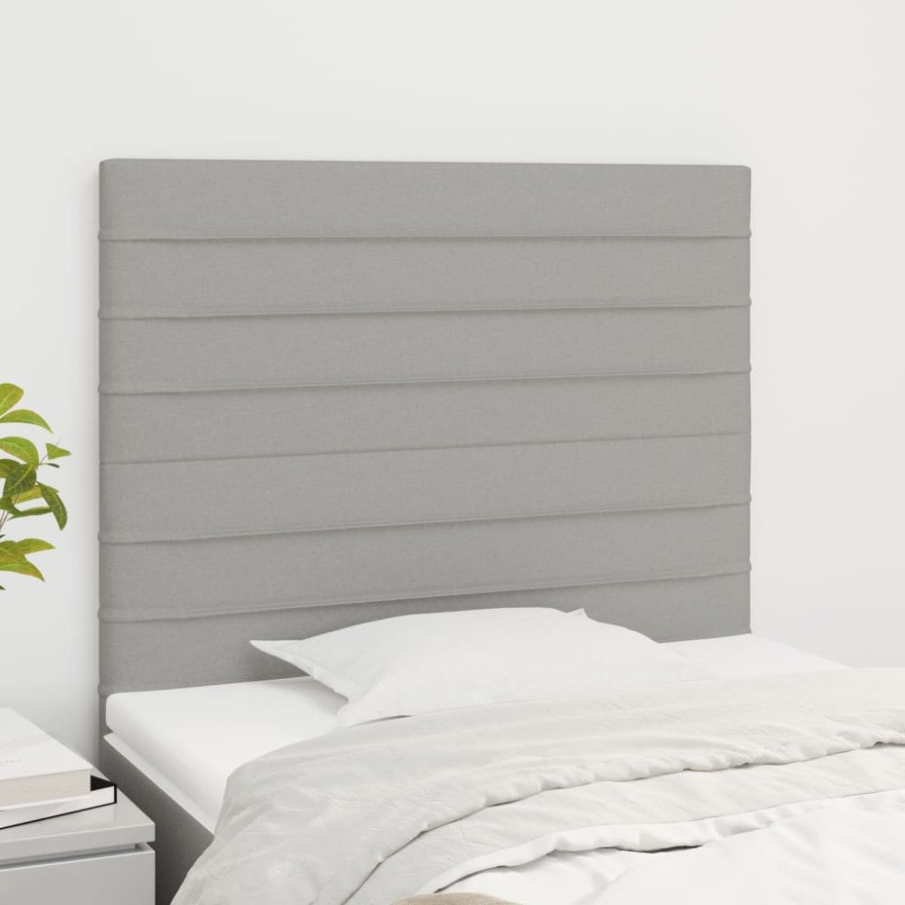 vidaXL Sänggavel ljusgrå 100x5x118/128 cm tyg