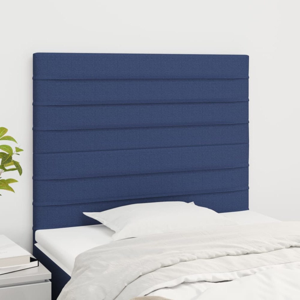 vidaXL Sänggavel blå 100x5x118/128 cm tyg