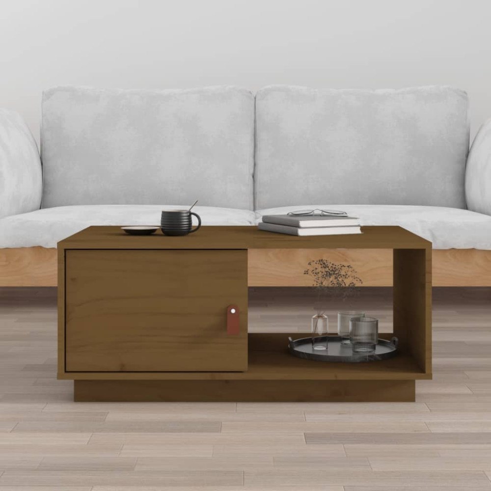 vidaXL Soffbord honungsbrun 80x50x35,5 cm massiv furu