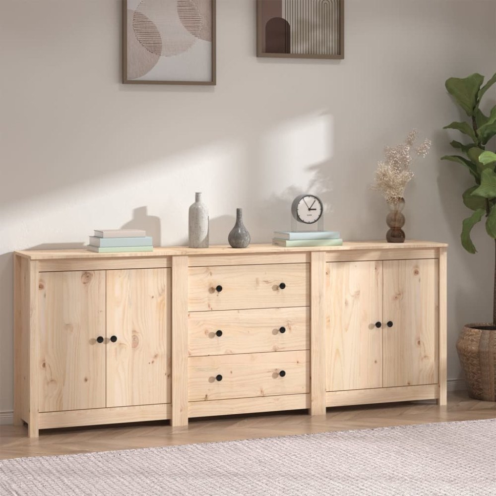 vidaXL Skänk 210x35x80 cm massiv furu