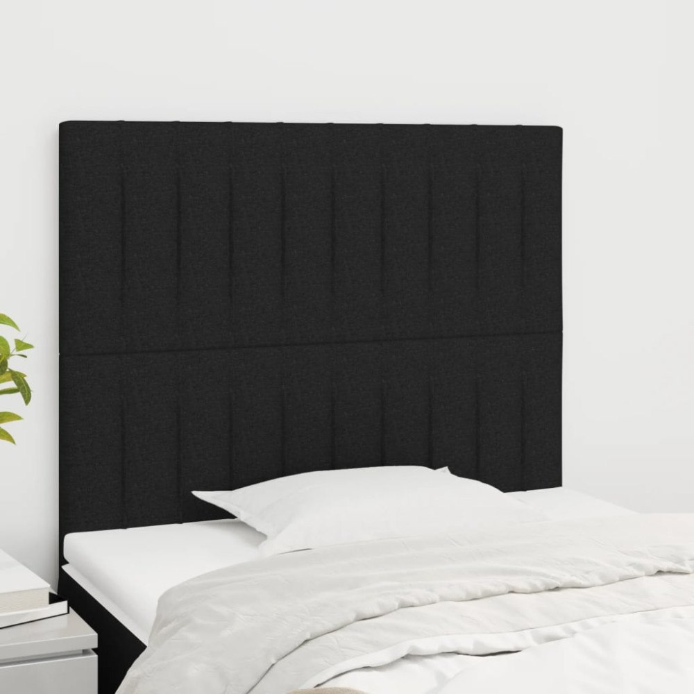 vidaXL Sänggavel svart 90x5x118/128 cm tyg