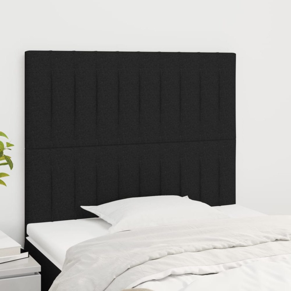 vidaXL Sänggavel svart 100x5x118/128 cm tyg