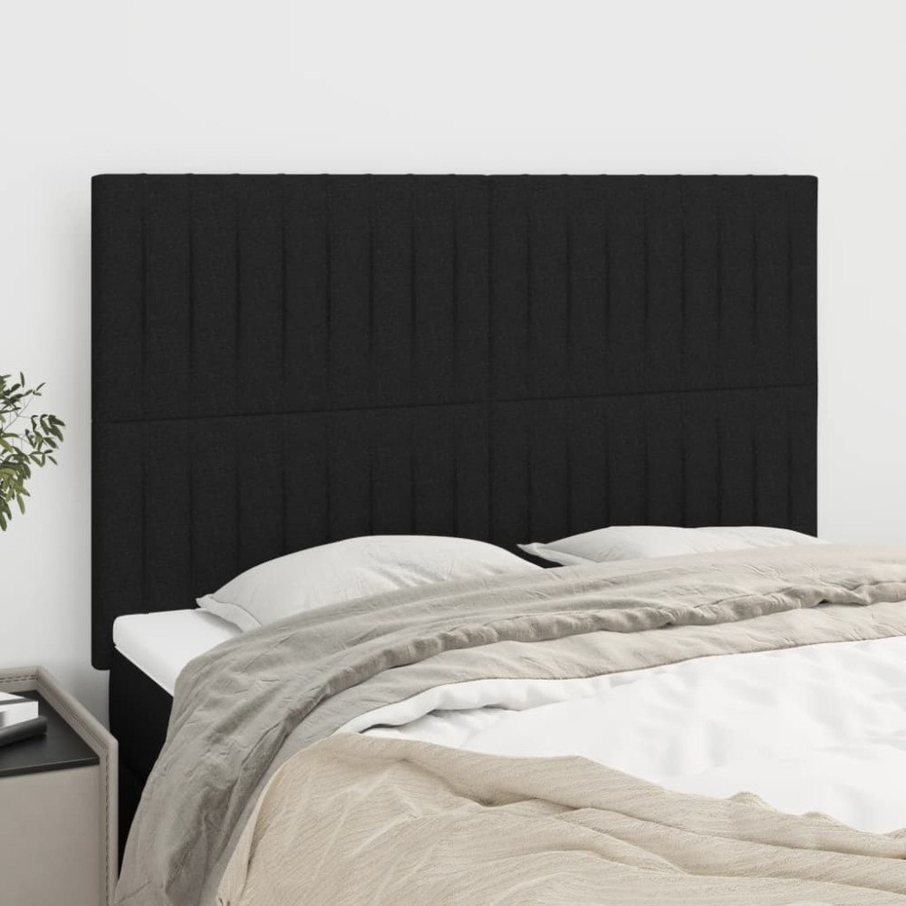 vidaXL Sänggavel svart 144x5x118/128 cm tyg