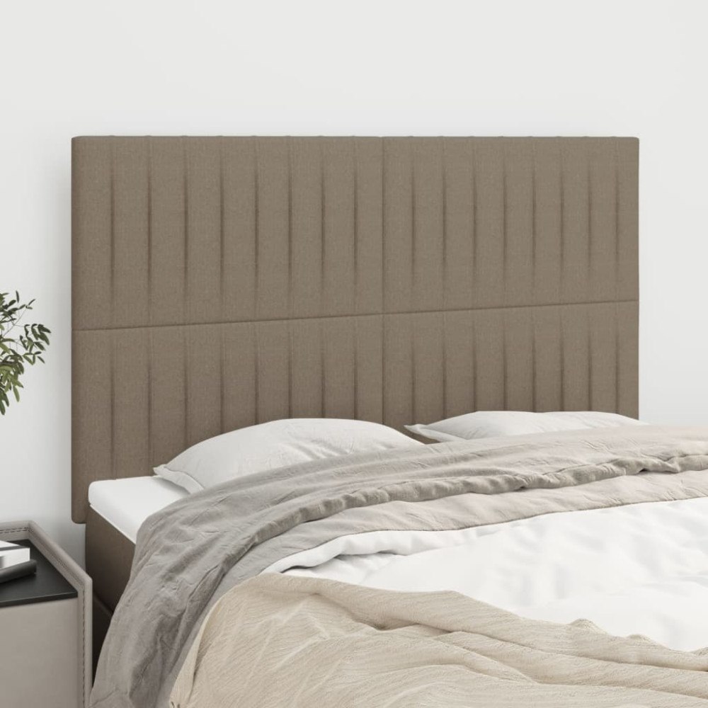 vidaXL Sänggavel taupe 144x5x118/128 cm tyg