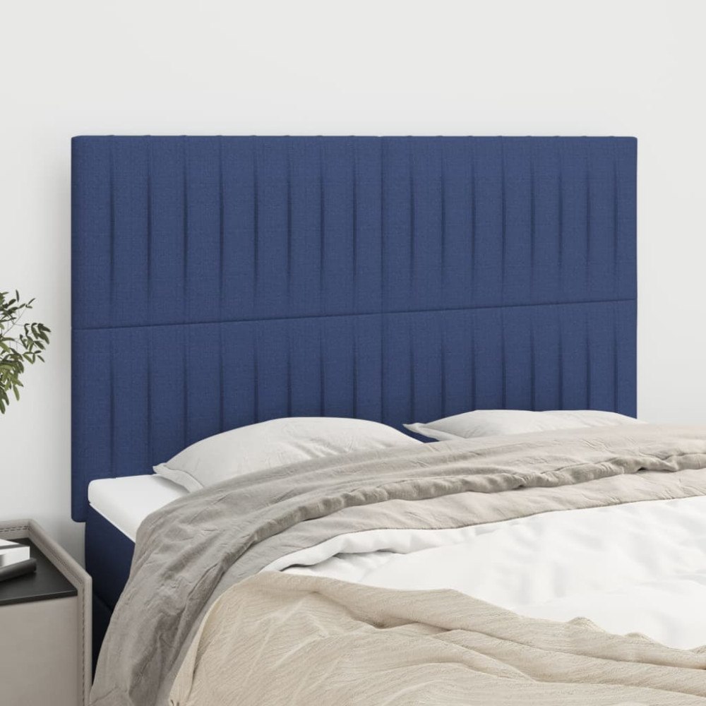 vidaXL Sänggavel blå 144x5x118/128 cm tyg
