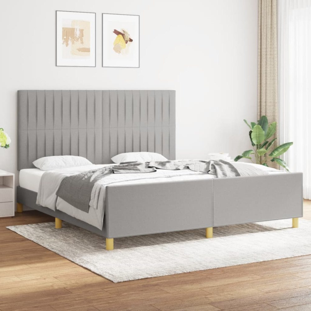 vidaXL Sängram utan madrass ljusgrå 180x200 cm tyg