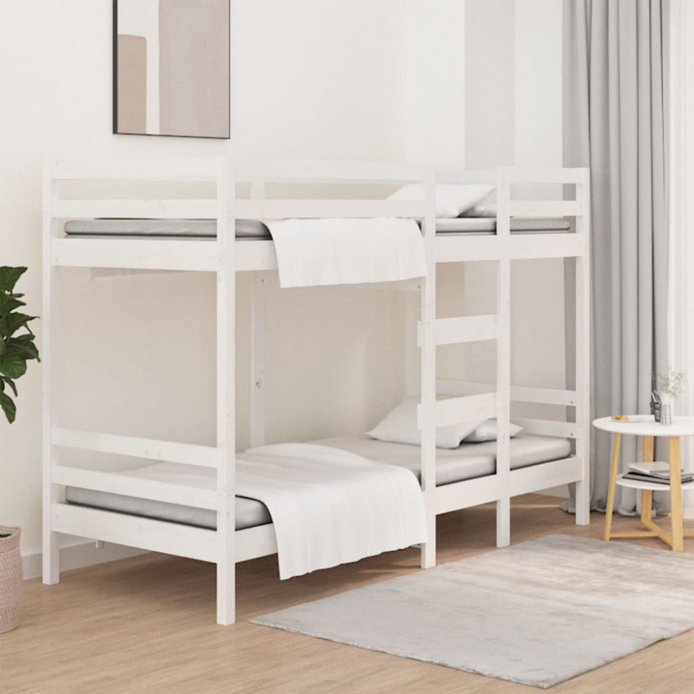 vidaXL Våningssäng vit 80x200 cm massiv furu