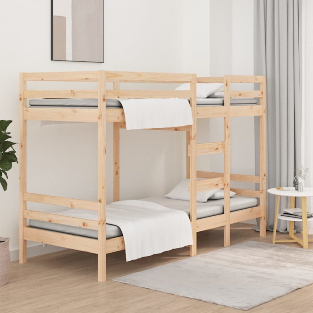 vidaXL Våningssäng utan madrass 90x190 cm massiv furu