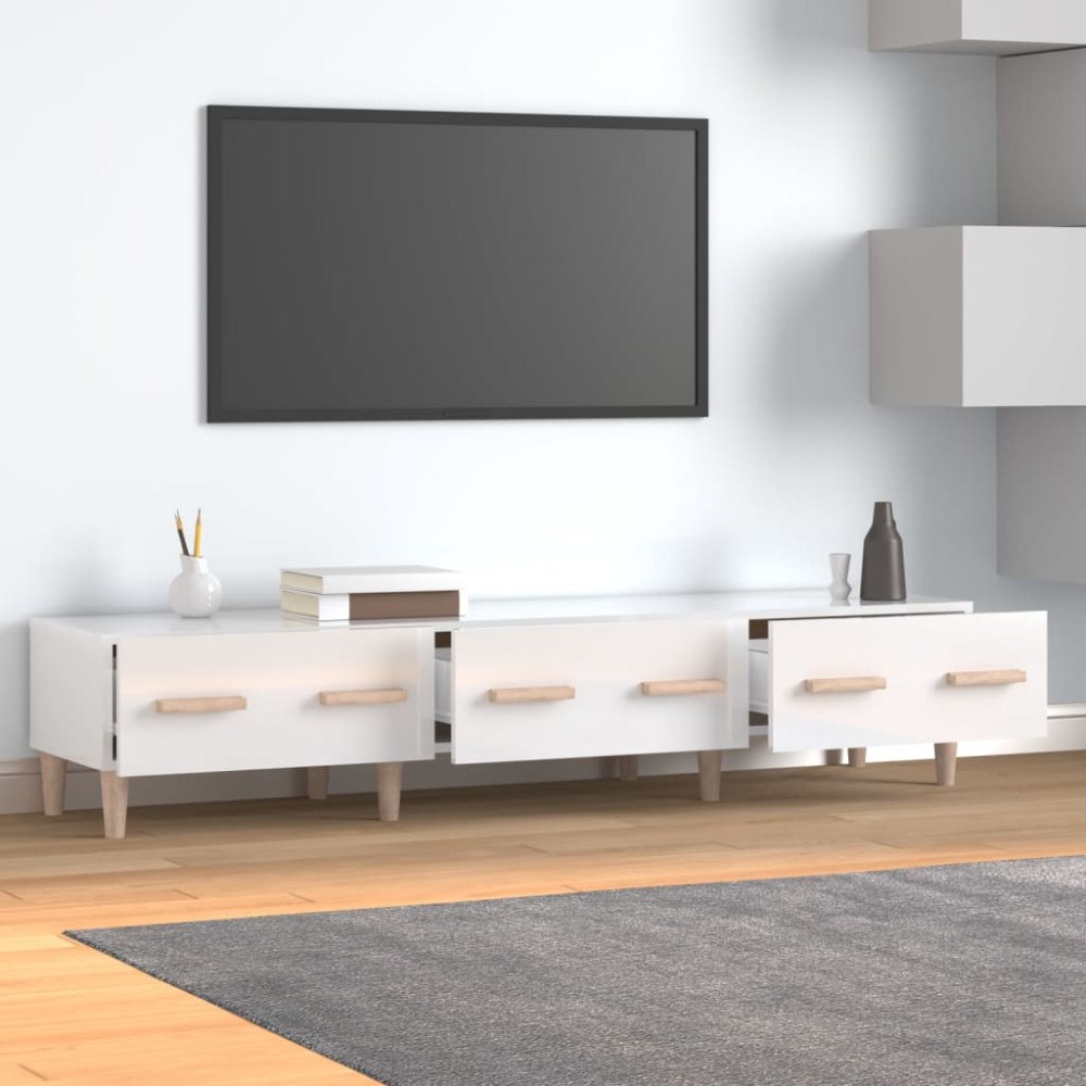 vidaXL TV-skåp vit högglans 150x34,5x30 cm konstruerat trä