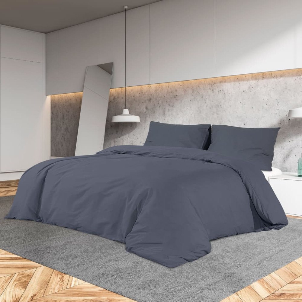 vidaXL Bäddset antracit 220x240 cm lätt mikrofiber