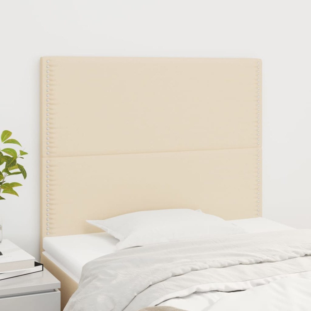 vidaXL Sänggavel creme 90x5x118/128 cm tyg