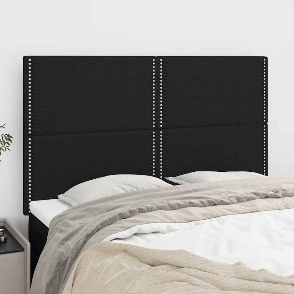 vidaXL Sänggavel svart 144x5x118/128 cm tyg