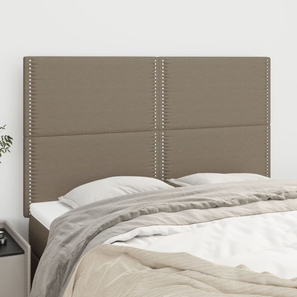vidaXL Sänggavel taupe 144x5x118/128 cm tyg