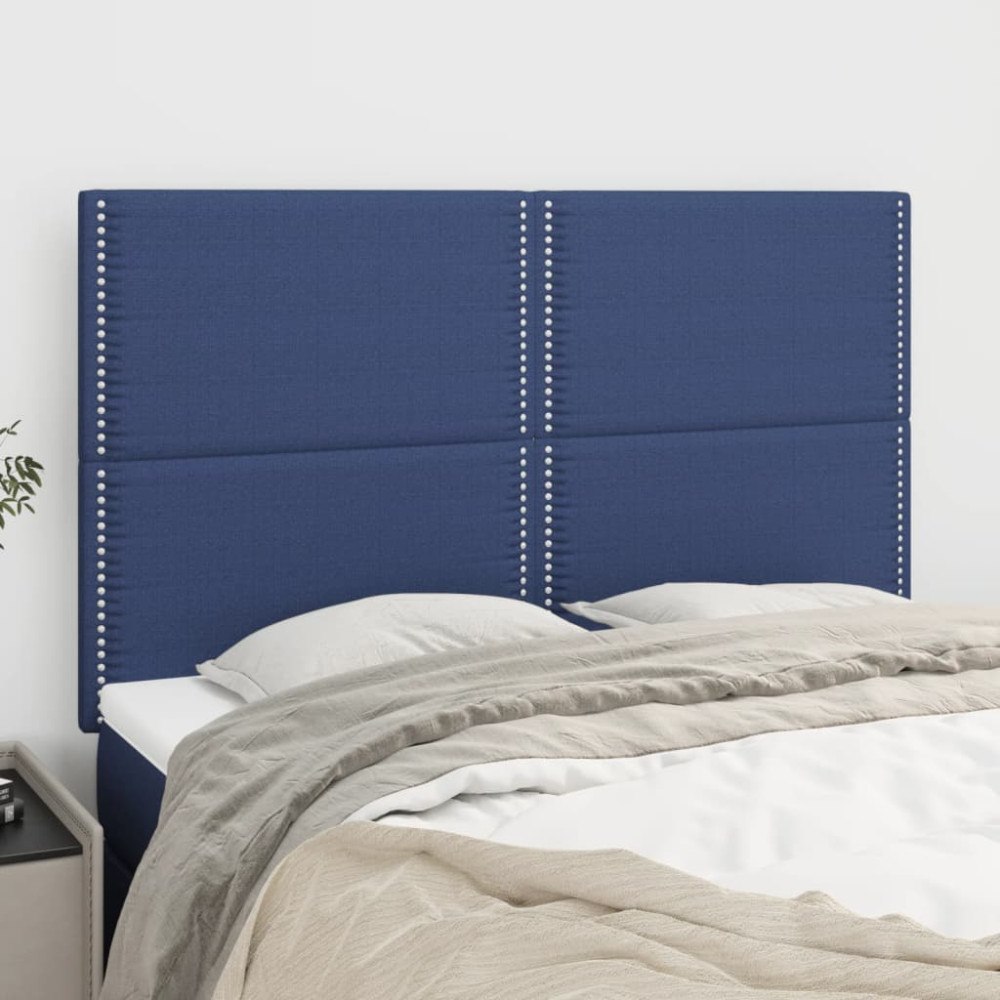 vidaXL Sänggavel blå 144x5x118/128 cm tyg