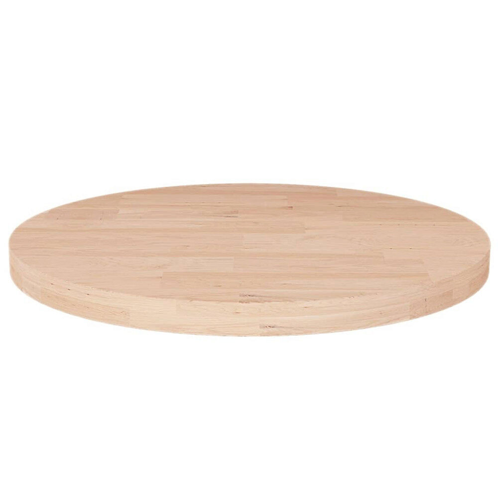 vidaXL Rund bordsskiva Ø30x2,5 cm obehandlat massiv ek