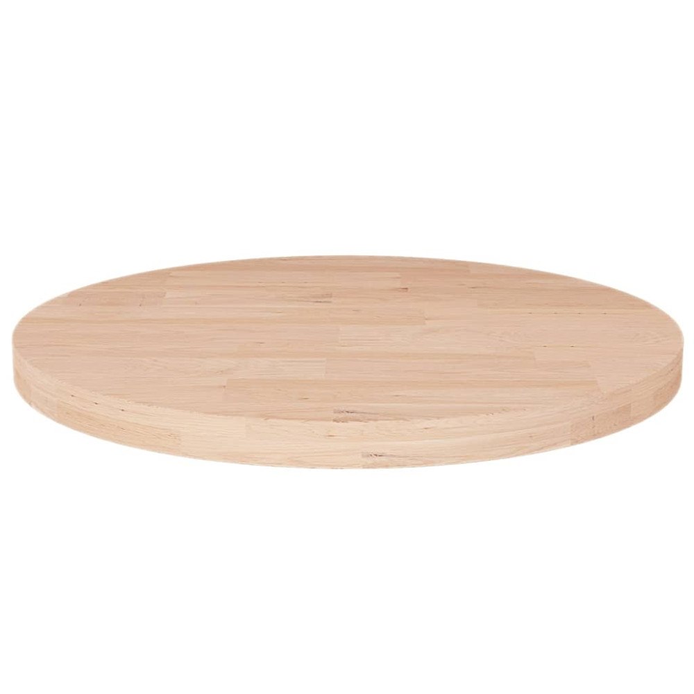 vidaXL Rund bordsskiva Ø50x2,5 cm obehandlat massiv ek