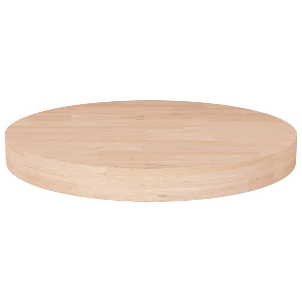 vidaXL Rund bordsskiva Ø30x4 cm obehandlad massiv ek