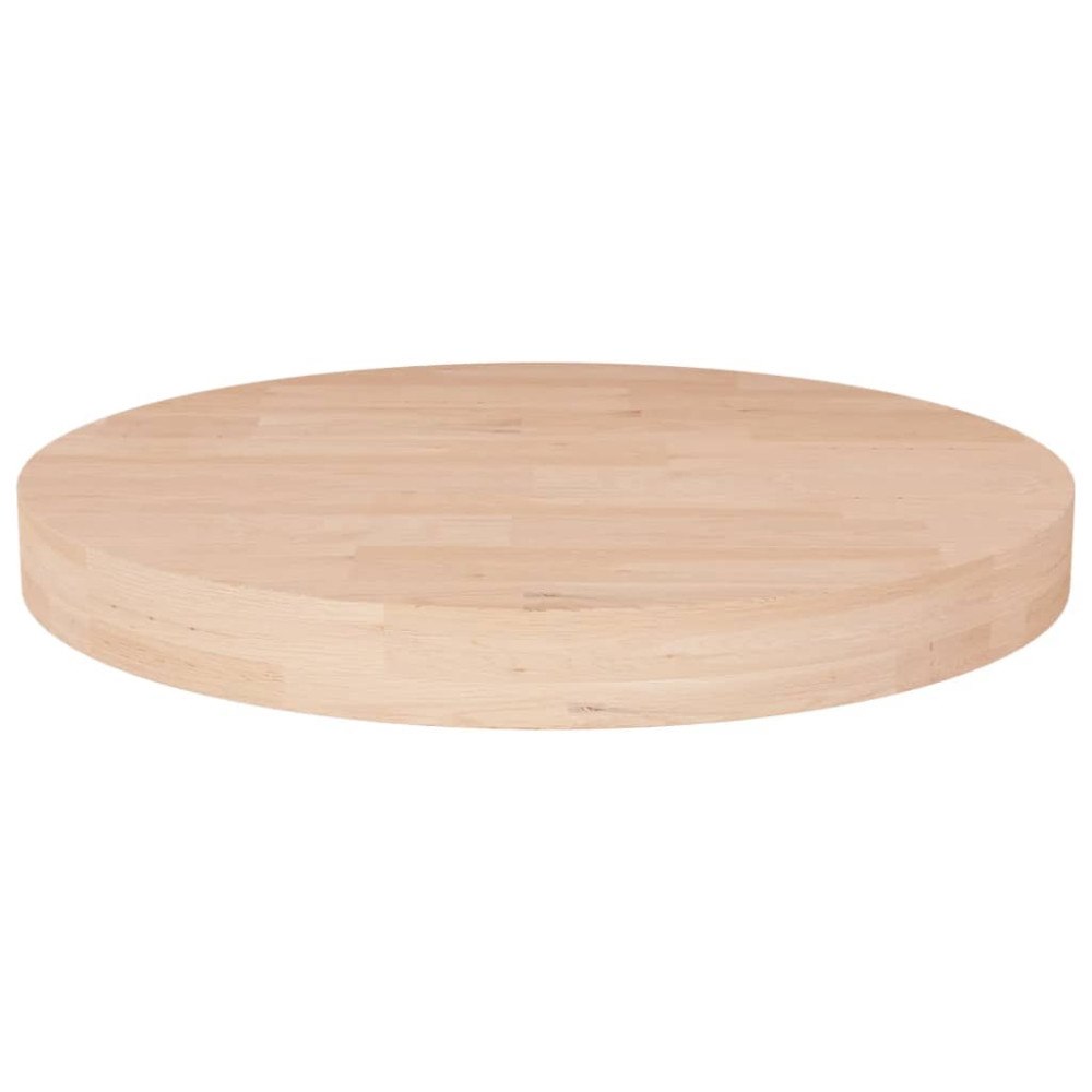 vidaXL Rund bordsskiva Ø40x4 cm obehandlad massiv ek