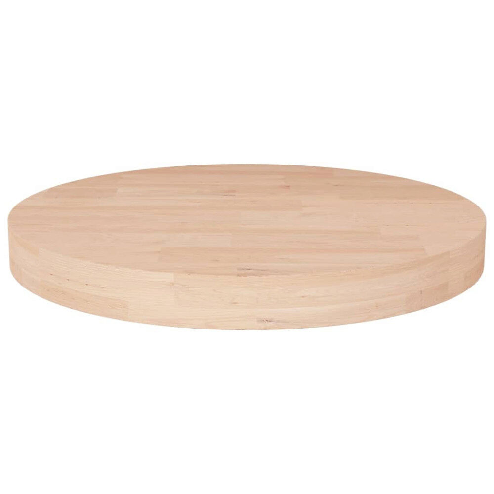 vidaXL Rund bordsskiva Ø50x4 cm obehandlad massiv ek