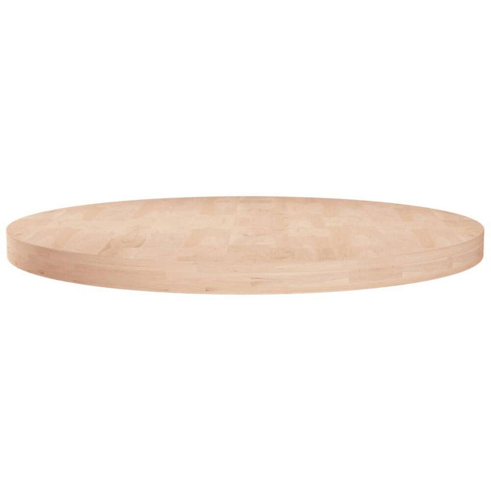 vidaXL Rund bordsskiva Ø80x4 cm obehandlat massiv ek