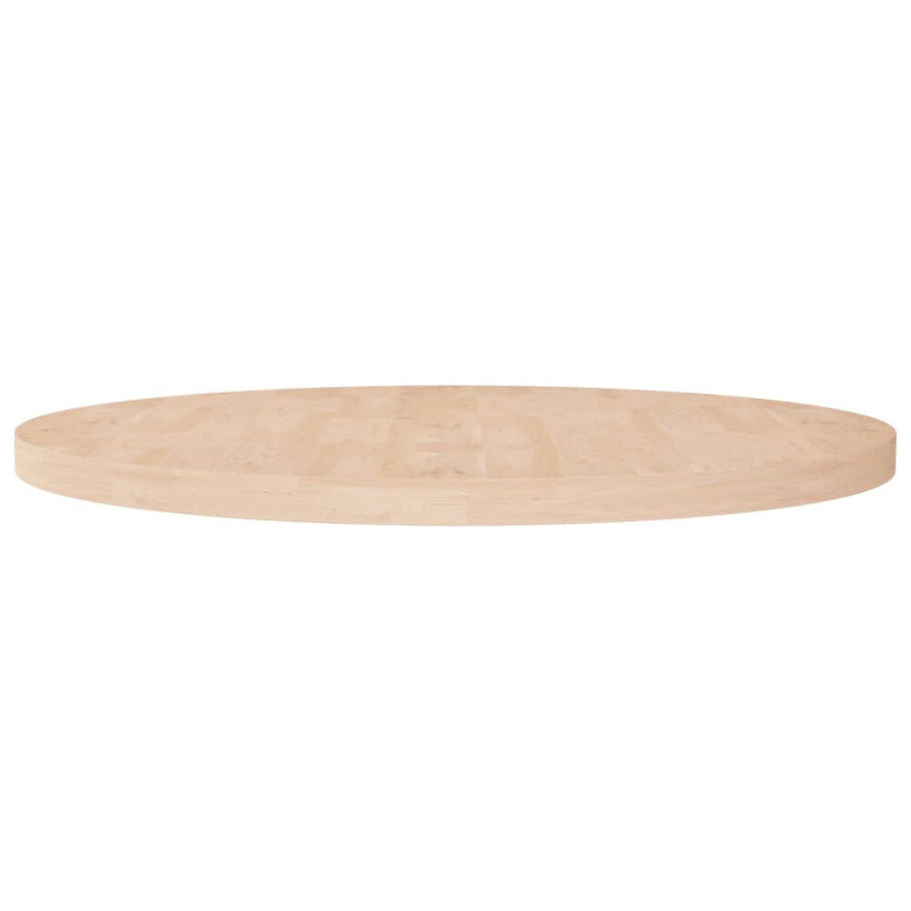 vidaXL Rund bordsskiva Ø90x2,5 cm obehandlat massiv ek