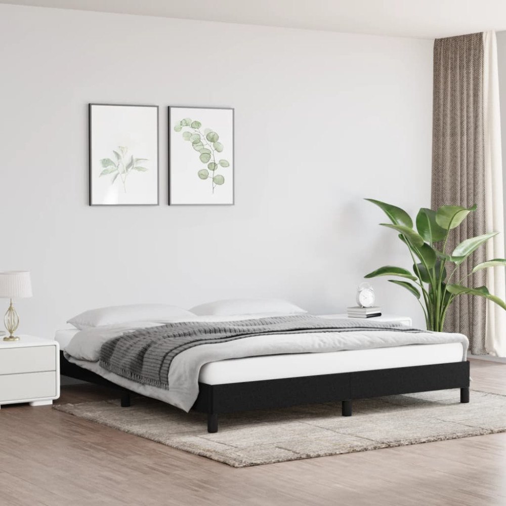 vidaXL Sängram utan madrass svart 180x200 cm tyg