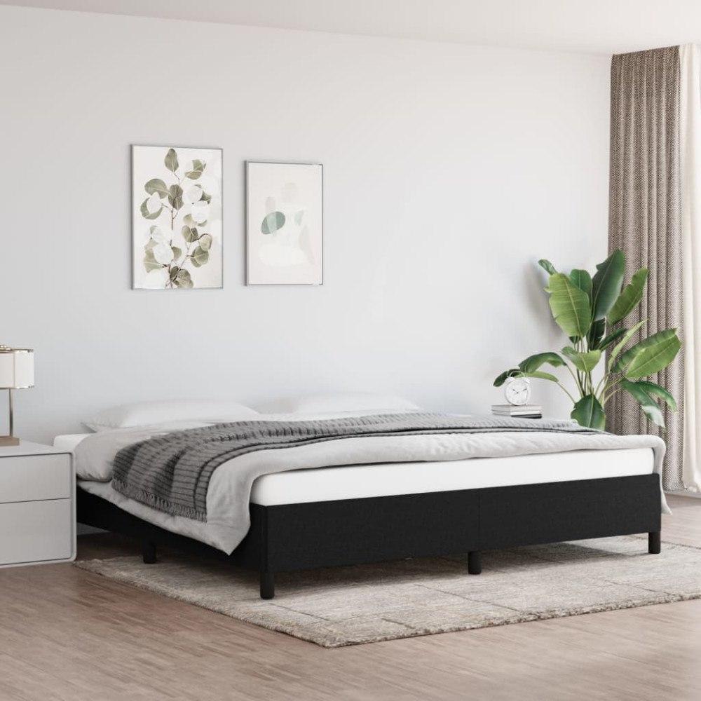 vidaXL Sängram utan madrass svart 200x200 cm tyg