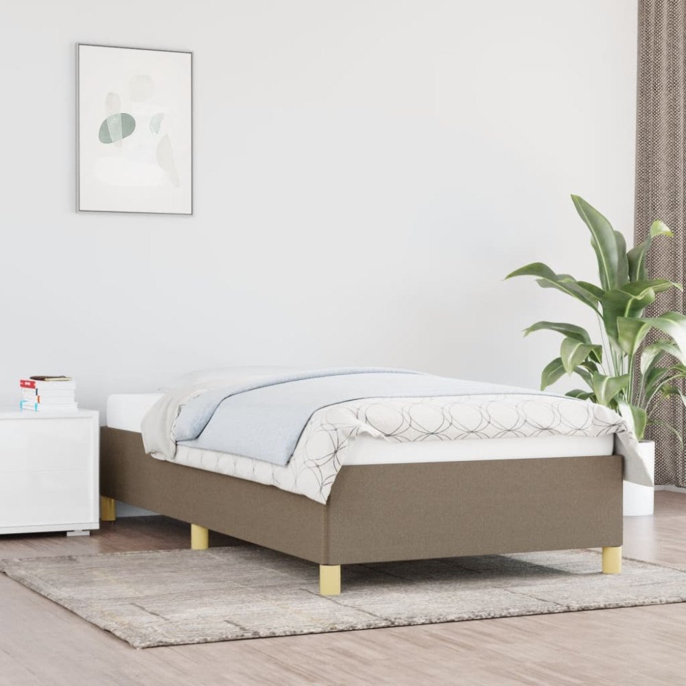 vidaXL Sängram utan madrass Taupe 80x200cm tyg
