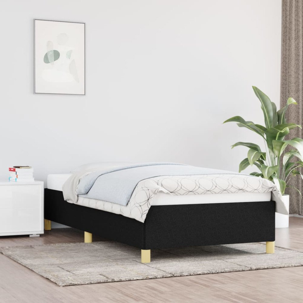 vidaXL Sängram utan madrass svart 90x190cm tyg