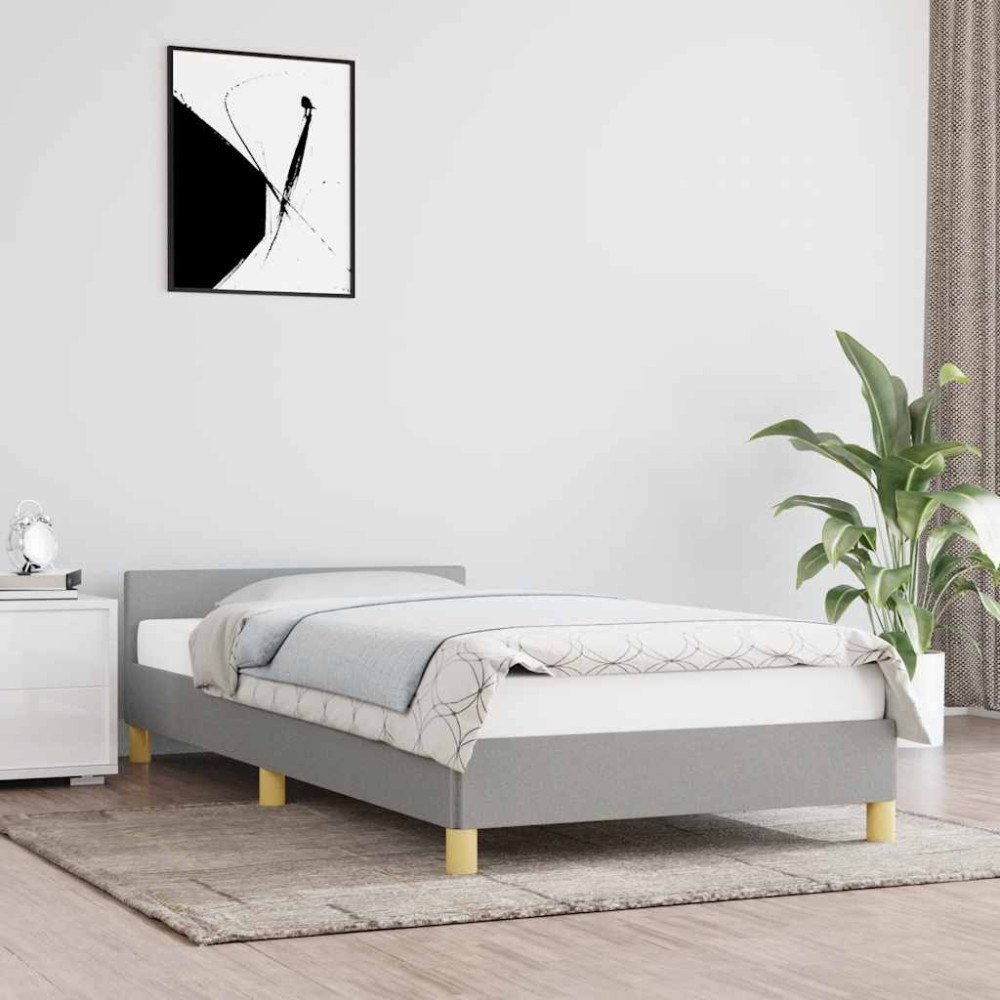 vidaXL Sängram utan madrass ljusgrå 80x200 cm tyg