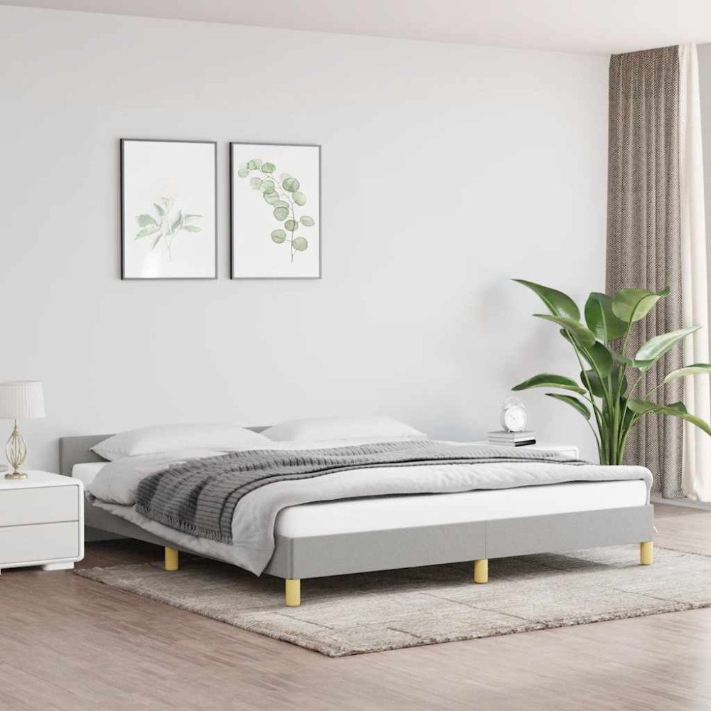 vidaXL Sängram utan madrass ljusgrå 160x200 cm tyg