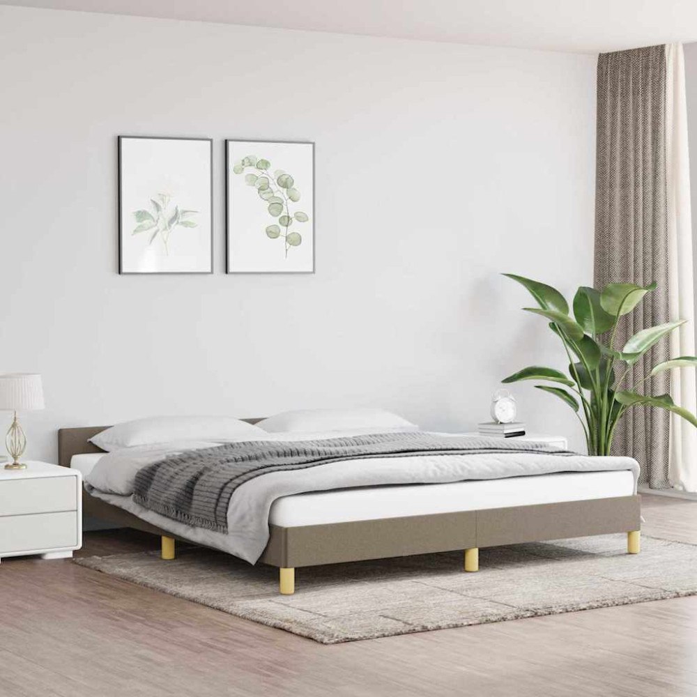 vidaXL Sängram utan madrass taupe 160x200 cm tyg