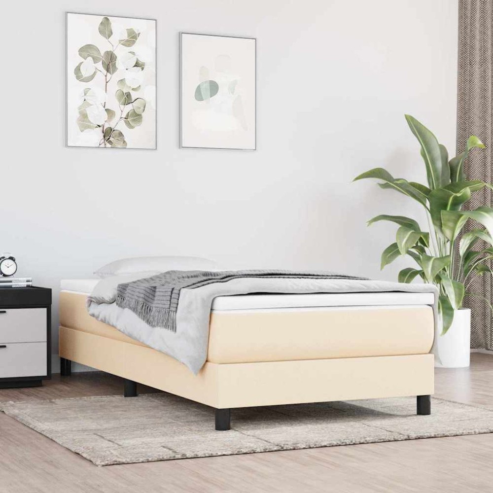 vidaXL Pocketresårmadrass medium gräddvit 80x200x20 cm tyg
