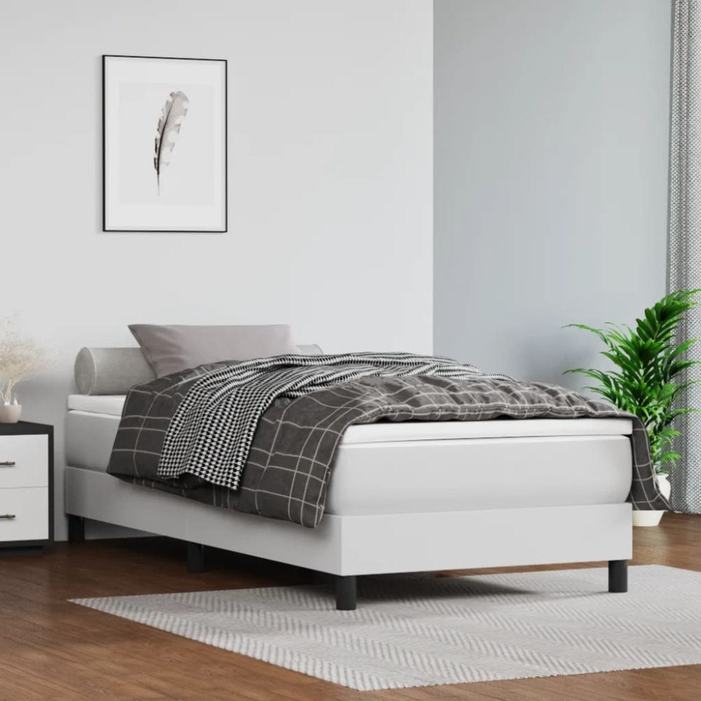 vidaXL Pocketresårmadrass medium vit 80x200x20 cm konstläder