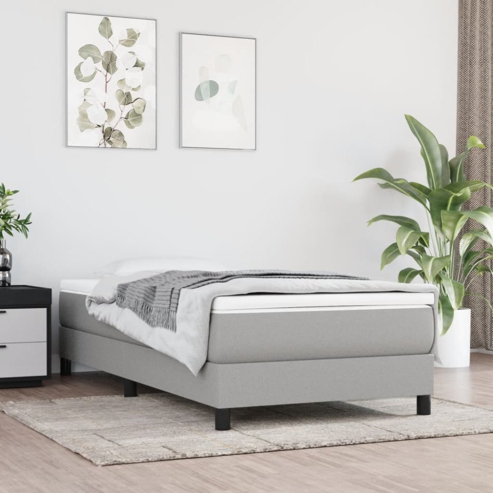 vidaXL Pocketresårmadrass medium ljusgrå 90x200x20 cm tyg