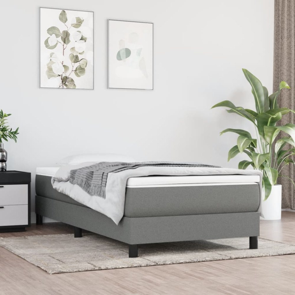 vidaXL Pocketresårmadrass medium mörkgrå 90x200x20 cm tyg