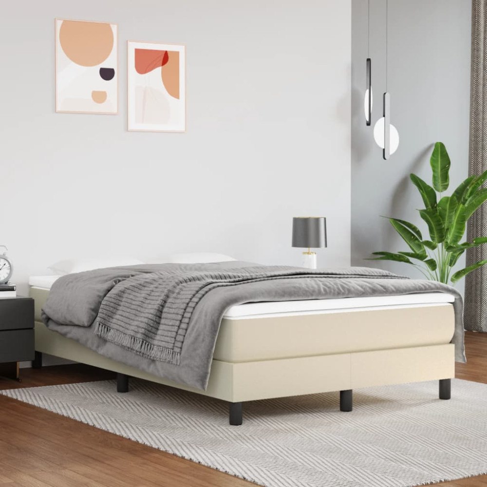vidaXL Pocketresårmadrass medium gräddvit 120x200x20 cm konstläder