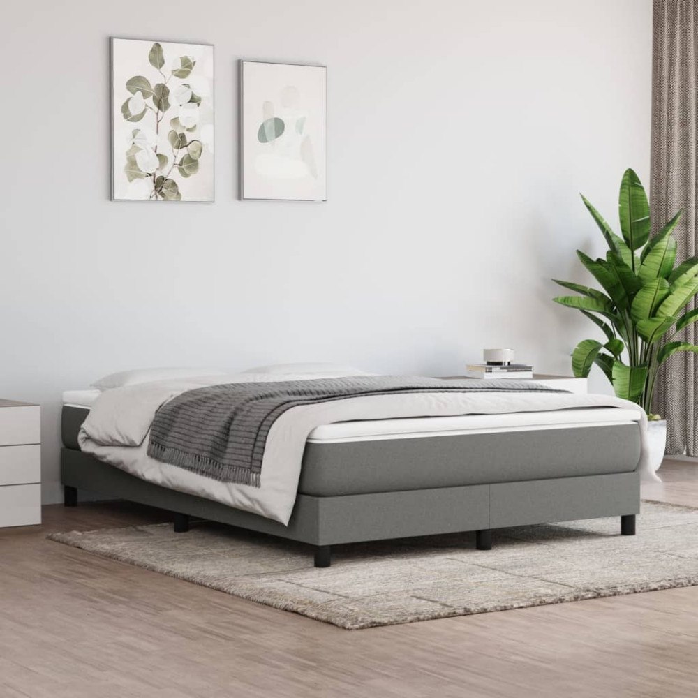 vidaXL Pocketresårmadrass medium mörkgrå 140x190x20 cm tyg