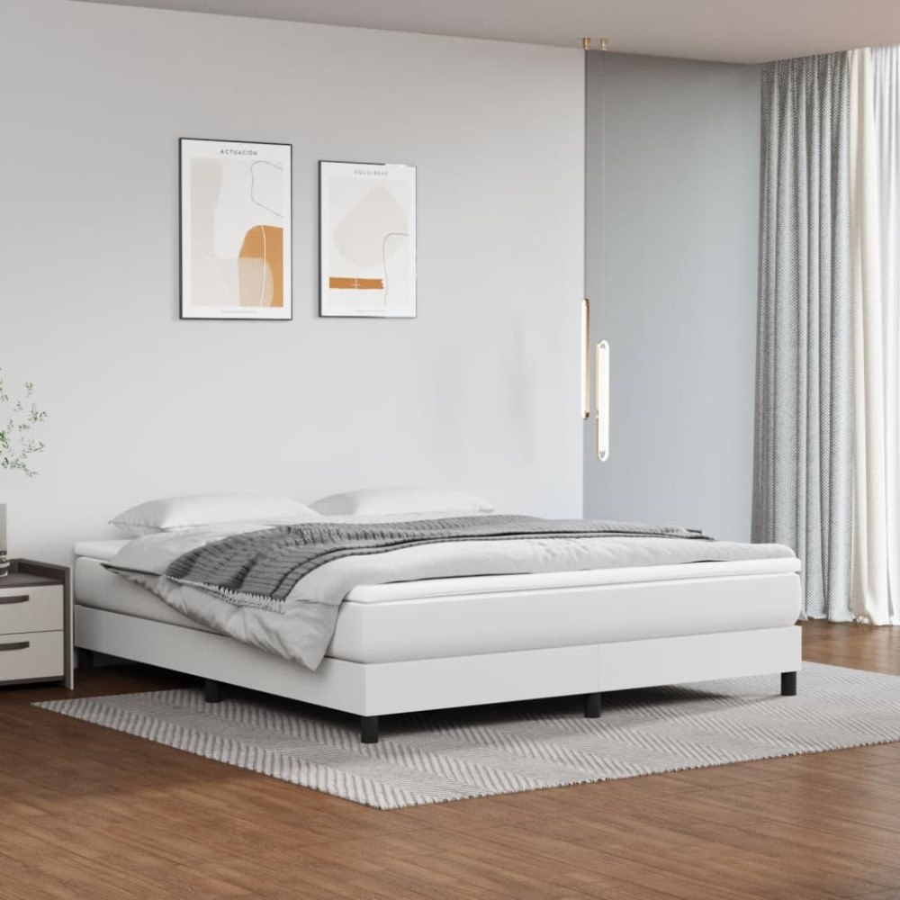 vidaXL Pocketresårmadrass medium vit 160x200x20 cm konstläder