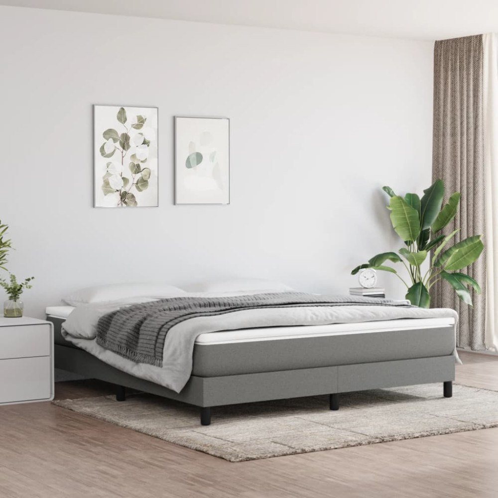 vidaXL Pocketresårmadrass medium mörkgrå 180x200x20 cm tyg
