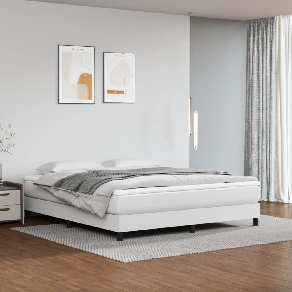 vidaXL Pocketresårmadrass medium vit 180x200x20 cm konstläder