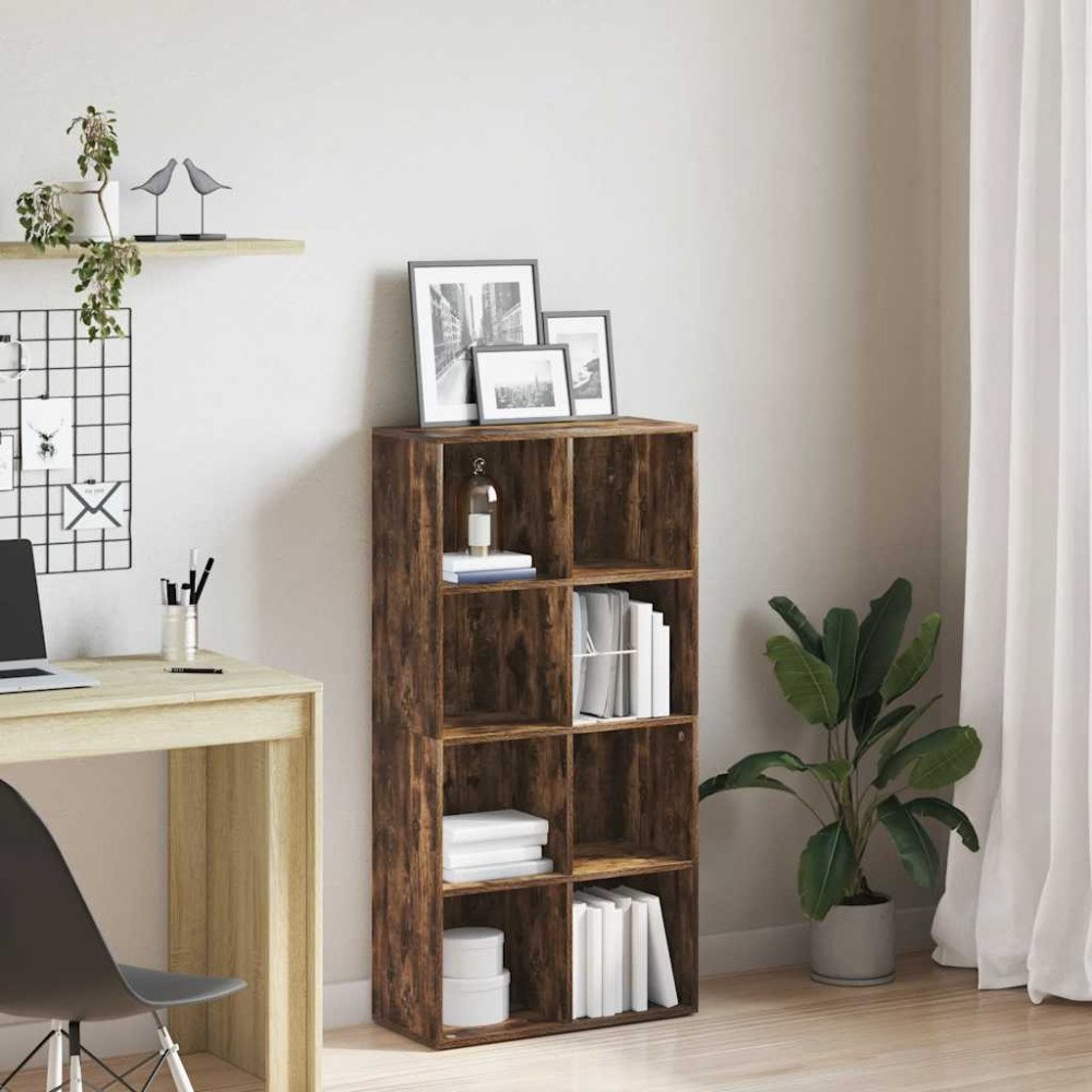 vidaXL Bokhylla/skänk rökfärgad ek 66x30x130 cm konstruerat trä
